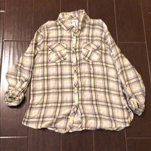 Justice for Girls Yellow and Grey Flannel